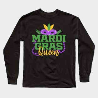 Mardi Gras Queen Funny Mardi Gras Carnival Parade Costume Party For Her Long Sleeve T-Shirt